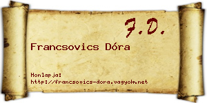 Francsovics Dóra névjegykártya